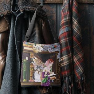 Bolsa Ajustável Fairy Cats Books Library Fantasy