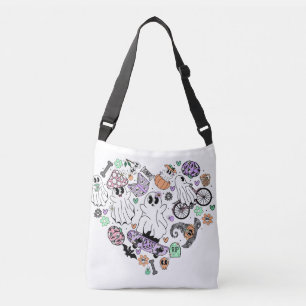 Bolsa Ajustável Fantasmas do Halloween e forma do Coração da Abóbo