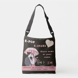 Bolsa Ajustável Fãs de K-pop e K-drama personalizados cute hangul