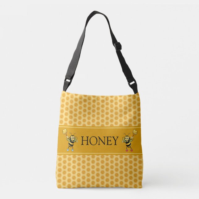 Bolsa Ajustável Favo de mel e abelhas lindos  (Verso)