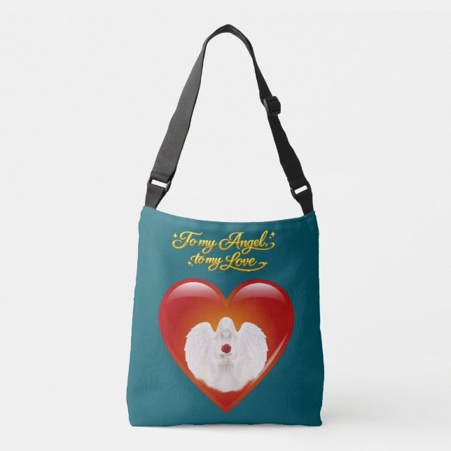 Bolsa Ajustável FéAngélicaCoraçãoDourado (Frente)