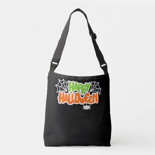 Bolsa Ajustável Feliz Halloween Colorida Aranha Cótea (Frente)