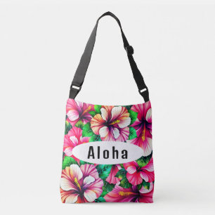 Bolsa Ajustável Feliz Hibiscus Hawaiian floral
