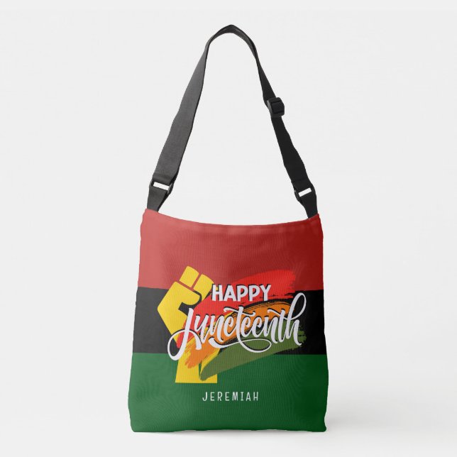 Bolsa Ajustável FELIZ JUNETEENTH Pan African (Frente)