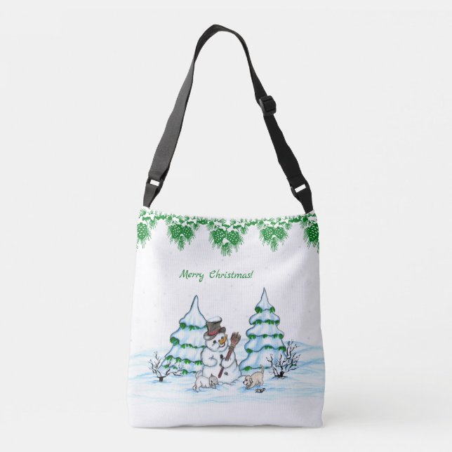 Bolsa Ajustável Feliz Natal! Neve com Cat e Puppy (Verso)