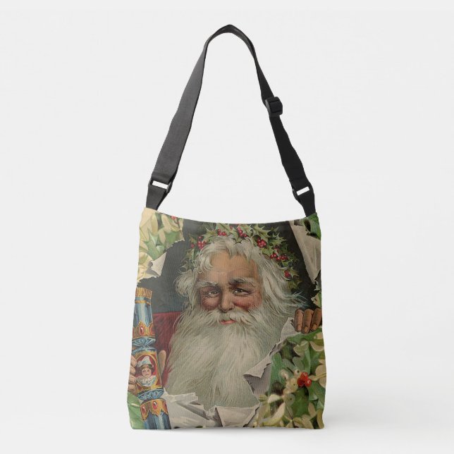 Bolsa Ajustável Feliz Natal Pai Natal Claus Antiquado clássico (Frente)
