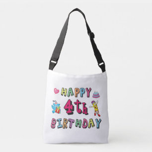 Bolsa Ajustável Feliz quarto aniversário. 4 anos por dia.