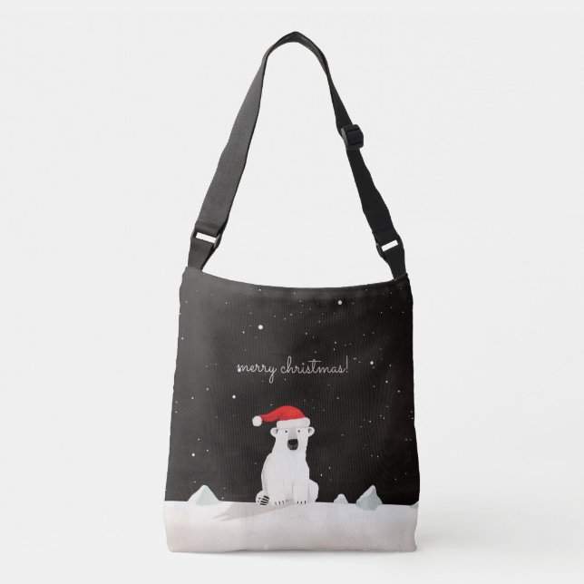 Bolsa Ajustável Feliz Urso Polar de Natal! (Frente)