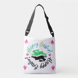 Bolsa Ajustável Felz pascoa Colorido Whimsical Bunny Primavera Joy