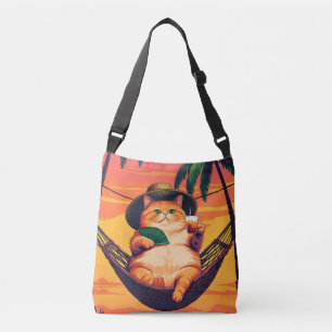 Bolsa Ajustável Férias De Gato De Verão, Retro Engraçado