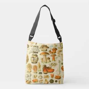 Bolsa Ajustável Ferramentas de Vintagem de Cogumelo Arte Botânica