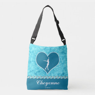 Bolsa Ajustável Figura bonita Monogrammed patinador de turquesa