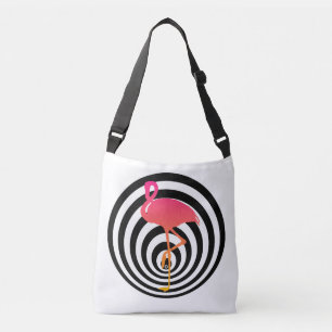 Bolsa Ajustável Flamingo bonito nos círculos