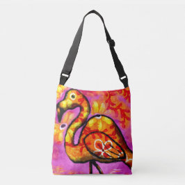 Bolsa Ajustável Flamingo, cor-de-rosa, Abstrato, branco,