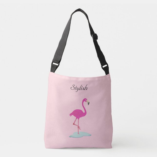 Bolsa Ajustável Flamingo elegante em rosa millennial (Frente)