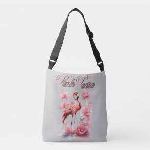 Bolsa Ajustável Flamingo Expressivo Elegância de Aquarela