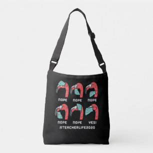 Bolsa Ajustável Flamingo Face Máscara Professora Vida Distância