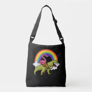 Bolsa Ajustável Flamingo Pássaro Andando T-Rex Dinossauro Arco-Íri