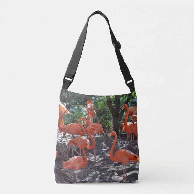 Bolsa Ajustável Flamingos cor-de-rosa (Frente)