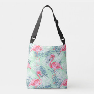 Bolsa Ajustável Flamingos Rosa Tropicais e Folhas de Palma