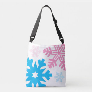 Bolsa Ajustável Flocos de neve cor-de-rosa e azul elegantes