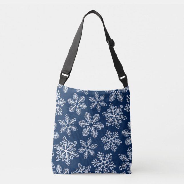 Bolsa Ajustável Flocos de neve em azul escuro (Frente)