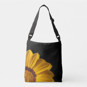 Bolsa Ajustável Flor amarela sobre fundo preto