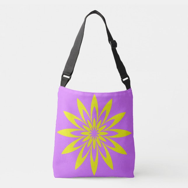 Bolsa Ajustável Flor Amarelo-Roxo (Frente)