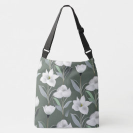 Bolsa Ajustável Flor branco da Camellia no fundo das Cinzas escura