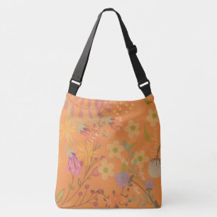 Bolsa Ajustável Flor Colorida Folha Dourada Girina Abstrato