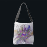 Bolsa Ajustável Flor de Arte Abstrato, Enérgica e Colorida<br><div class="desc">Uma flor de fantasia multicolorida e poderosa,  Design de Arte Fractal floral única para sua bolsa de corpo cruzado e muito mais.</div>