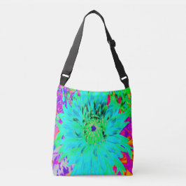 Bolsa Ajustável Flor de Dália Decorativa Abstrata Aqua