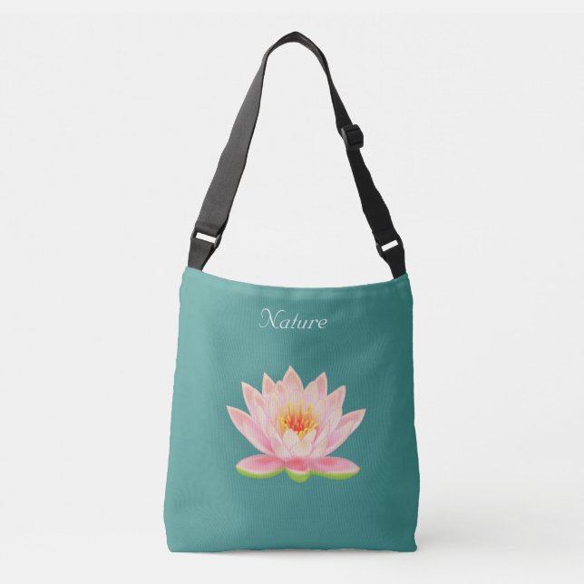 Bolsa Ajustável Flor de Lotus Personalizado na Bag Crossbody de No (Frente)
