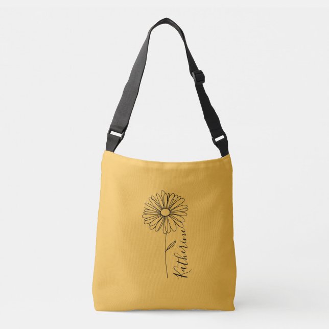 Bolsa Ajustável Flor de Nascimento Personalizada de Abril margarid (Frente)