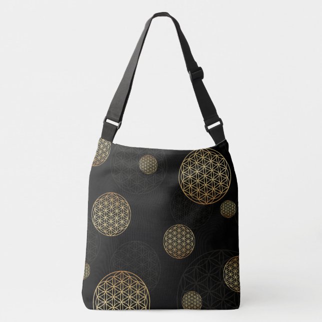 Bolsa Ajustável Flor de ouro vivo e preto (Frente)