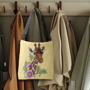 Bolsa Ajustável Flor de Retrato Amarelo Girafa