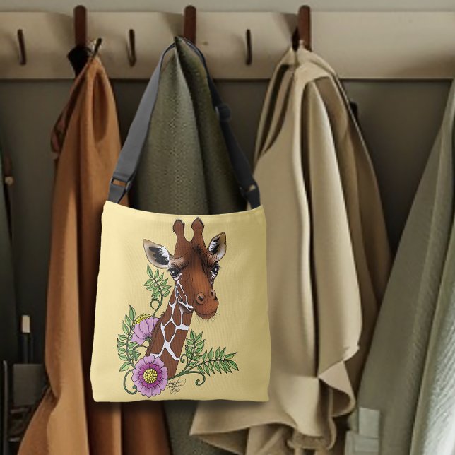 Bolsa Ajustável Flor de Retrato Amarelo Girafa (Criador carregado)