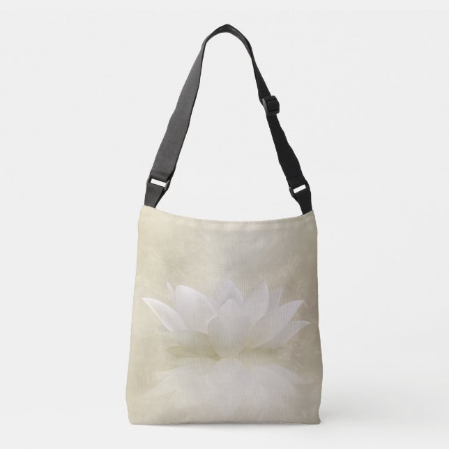 Bolsa Ajustável Flor delicada elegante de Lotus branco/lírio (Frente)
