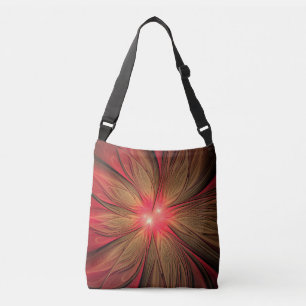 Bolsa Ajustável Flor fractal de fanfarrão vermelho