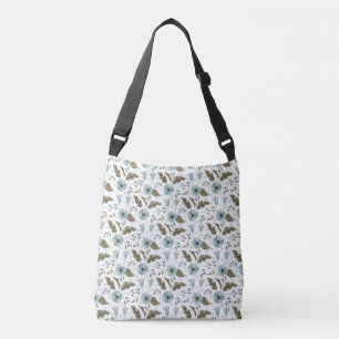 Bolsa Ajustável Floral Azul e Verde