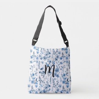 Bolsa Ajustável Floral Azul Personalizado Francês