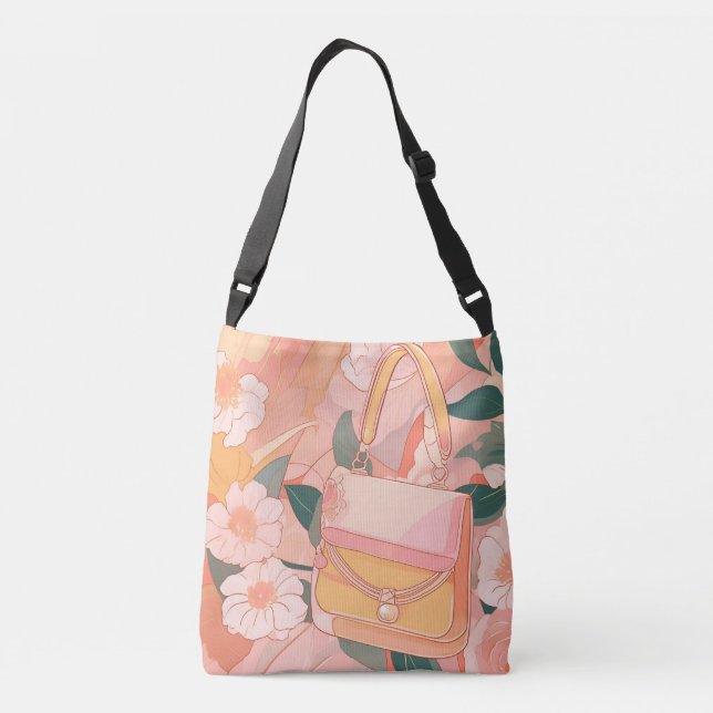 Bolsa Ajustável Floral Beige Sand AI art (Verso)
