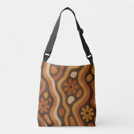 Bolsa Ajustável Floral Boho Abstrato Marrom