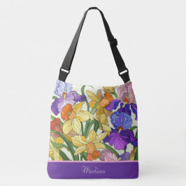 Bolsa Ajustável Floral bonito, íris pintadas, personalizado