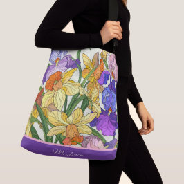Bolsa Ajustável Floral bonito, íris pintadas, personalizado