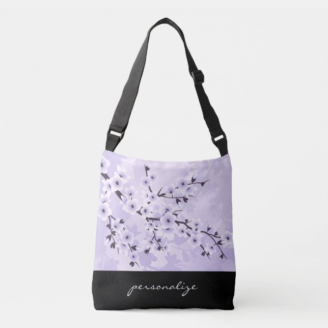 Bolsa Ajustável Floral Cherry Blossomo Purple Personalize (Frente)
