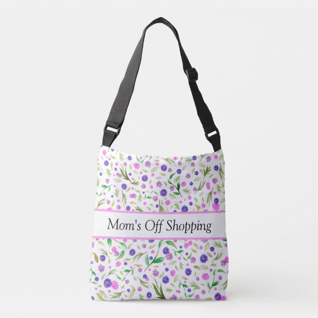 Bolsa Ajustável Floral Cross Body Bag | Design de Aquarela (Frente)