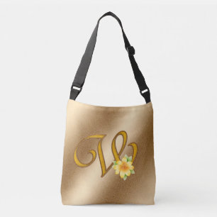 Bolsa Ajustável Floral Dourado Elegante W