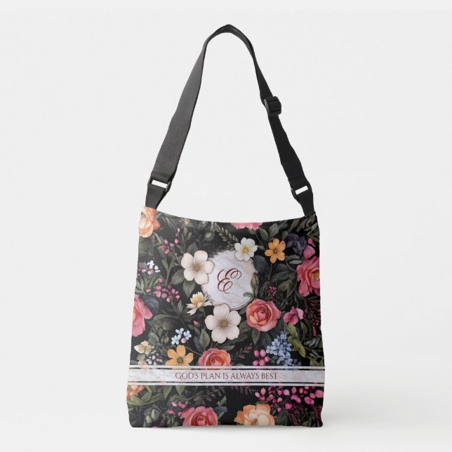 Bolsa Ajustável Floral Grace Personalizada Carryall Crossbody Bols (Frente)