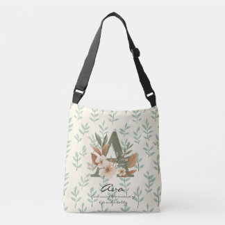 Bolsa Ajustável Floral Monogram A – Fresh Botanical Letter Art